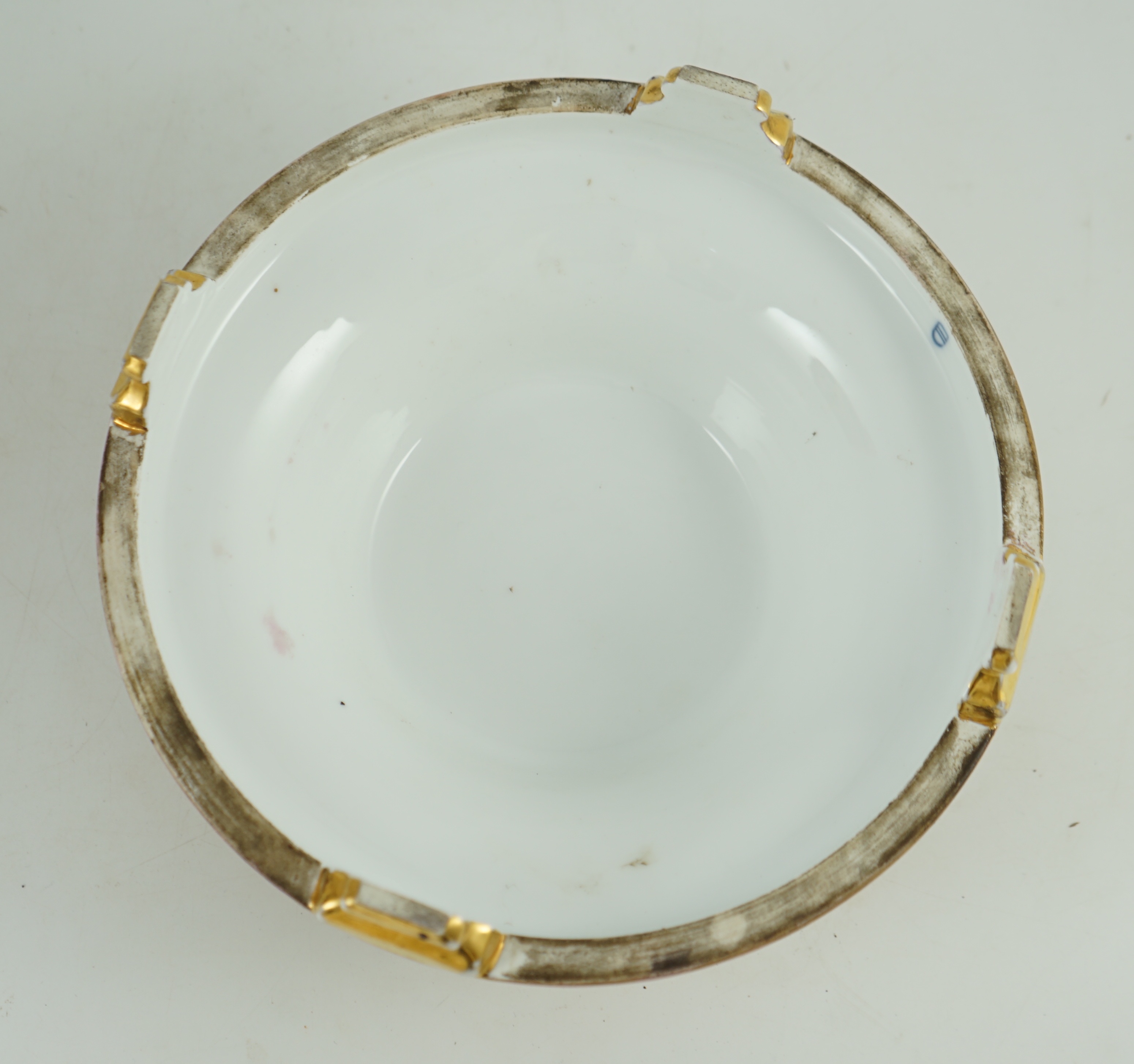 A Vienna style porcelain two handled cup, cover and stand, late 19th century, 42 cm high